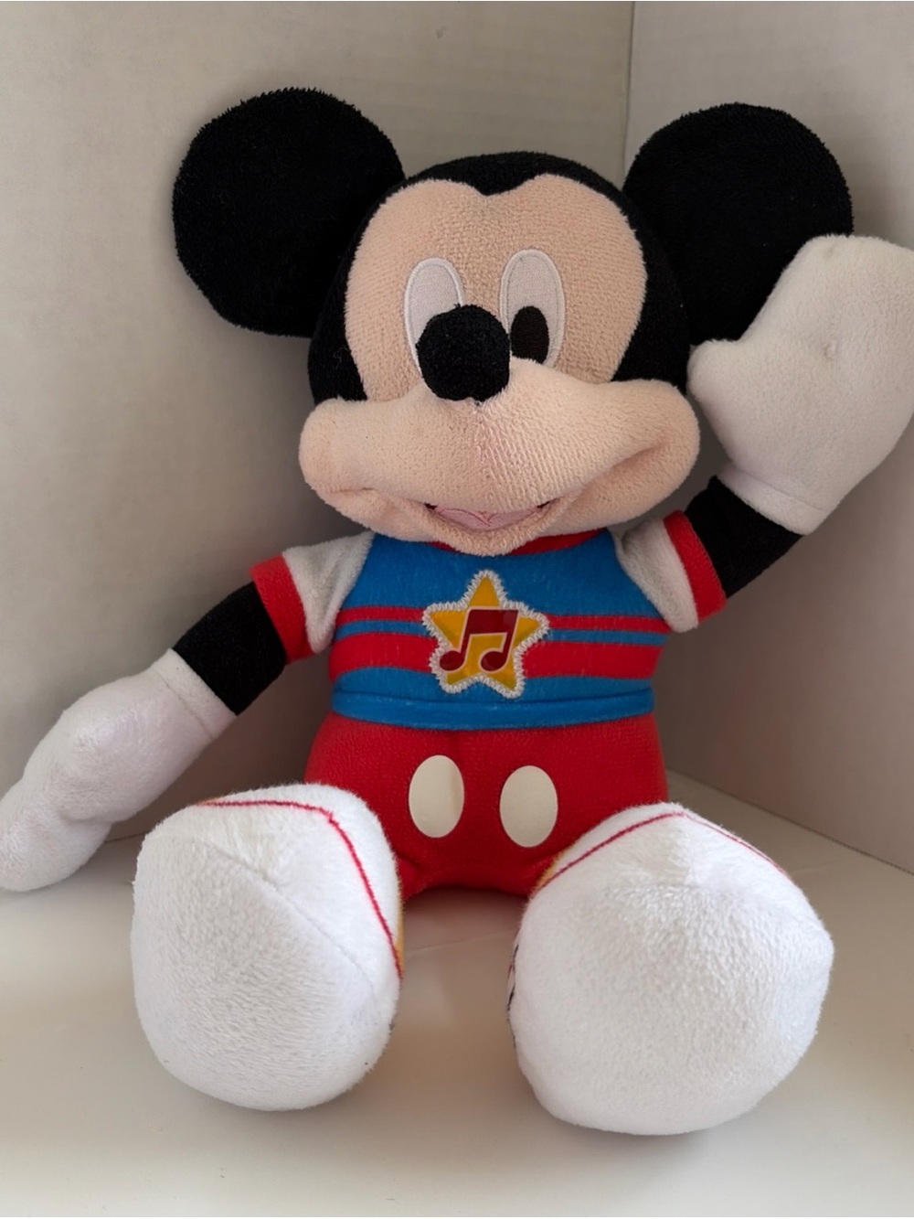 Disney Mickey Mouse Plush in Red, Blue, Black, White